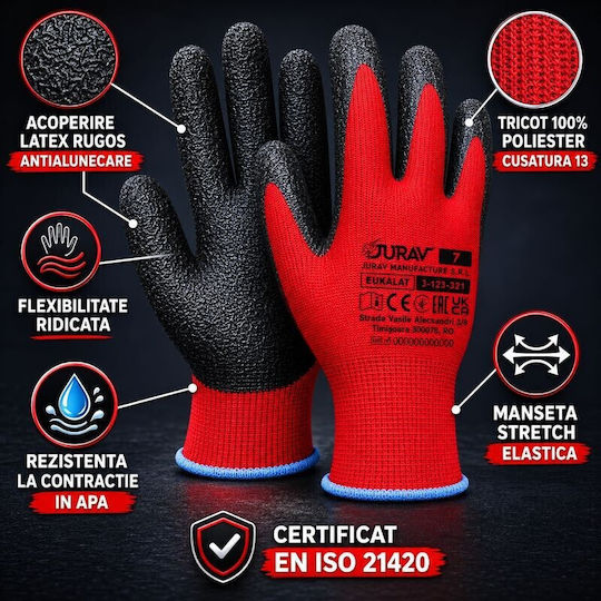 Reis Mănuși de lucru pentru grădină Roșii Poliester/Latex