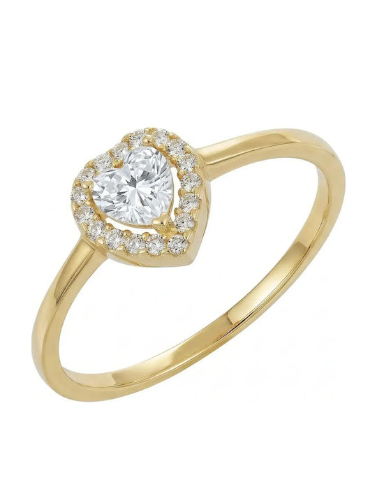 Women's Ring with Zircon in 9K Gold Women's Ring with Zircon in 9K Gold