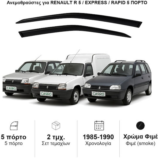 Heko Satz Windabweiser Vordere Dark Fime für Renault Schnell / Express Ford Express Chevrolet Express 2Stück