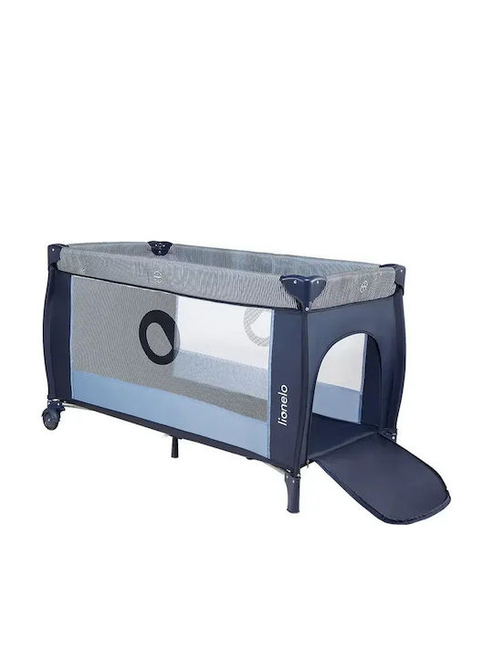Lionelo Sven Plus Patut pliabil cu 2 Nivele cu Masă de Schimbat Scutece și Saltea Albastru 60x120cm