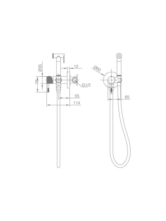 Imex Wall Mounted Bidet Set Brushed Nickel Imex Wall Mounted Bidet Set Brushed Nickel