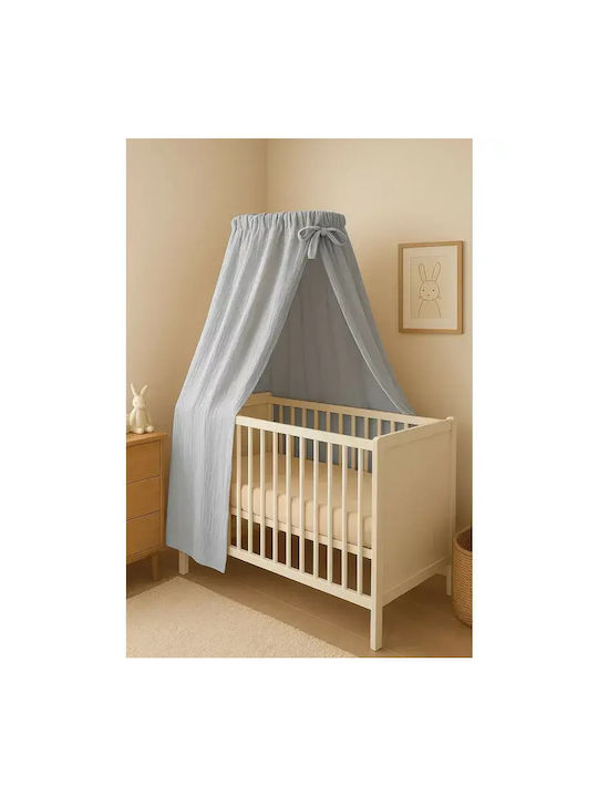 Qmini Plasă Împotriva Țânțarilor Bebe Pentru Pătuț Bumbac Gri 145x200cm