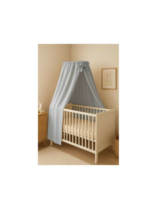 Qmini Plasă Împotriva Țânțarilor Bebe Pentru Pătuț Bumbac Gri 145x200cm