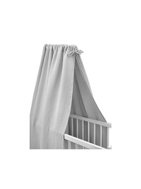 Qmini Plasă Împotriva Țânțarilor Bebe Pentru Pătuț Bumbac Gri 145x200cm