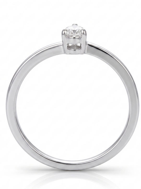 Kiriakos Gofas Single Stone Ring From 18K White Gold Kiriakos Gofas Single Stone Ring From 18K White Gold