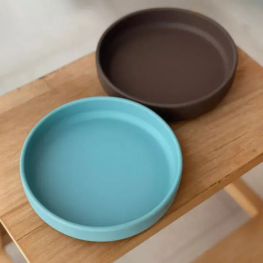 Petite & Mars Farfurie Pentru Copii Din Silicon Albastră