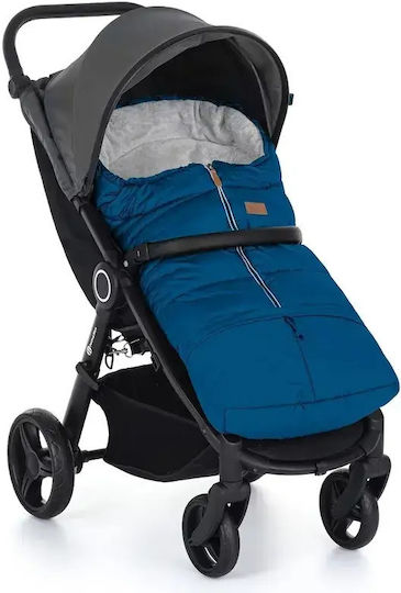 Petite & Mars Stroller Footmuff Waterproof Blue with Fleece Lining 100x48cm
