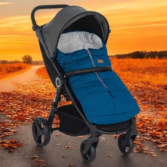 Petite & Mars Stroller Footmuff Waterproof Blue with Fleece Lining 100x48cm