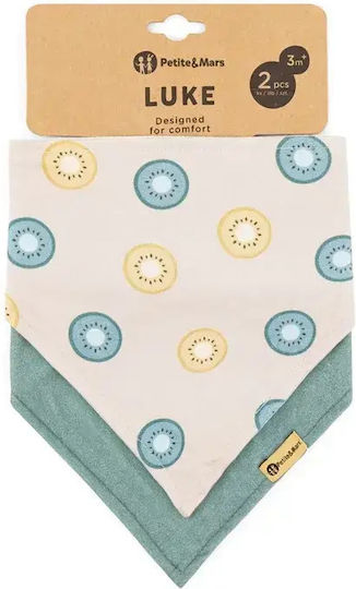 Petite & Mars Bandană Material Textil Bej/verde 2 Bucăți