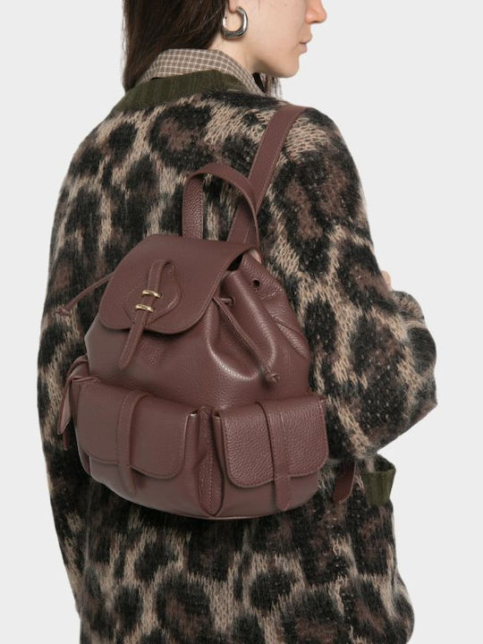 Leather Women's Backpack Brown