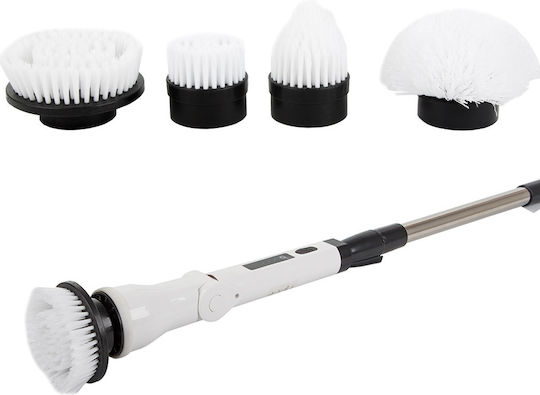 Perie electrică de curățare rotativă Zola 25W reîncărcabilă 8 accesorii mâner telescopic 110-136 cm albă
