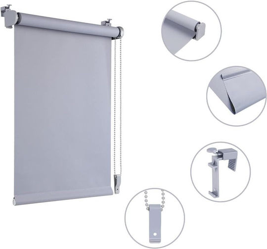 Eurohome Roller Blinds Total Blackout Grey Width 40x Height 130cm Eurohome Roller Blinds Total Blackout Grey Width 40x Height 130cm
