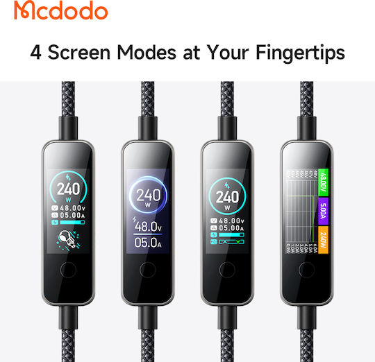 Mcdodo Кабел USB-C мъжки - USB-C 240W Черен 1.2m