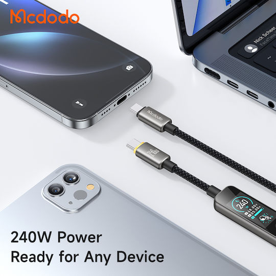 Mcdodo Кабел USB-C мъжки - USB-C 240W Черен 1.2m