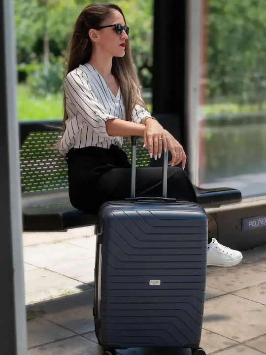 Lavor Medium Hard Blue Travel Suitcase with 4 Wheels Height 66cm