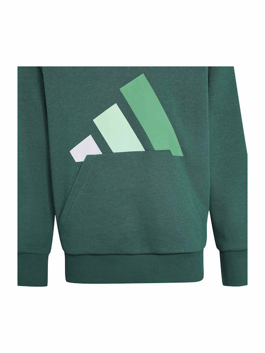 Kinder-Sweatshirt mit Kapuze und Taschen Grün