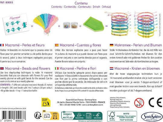 Diy Creative Kit Macramé Bracelets Pearls Flowers Sentosphere