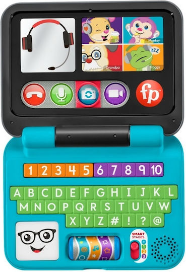 Mattel Laptop-Tablet pentru bebeluși Laugh And Learn cu Muzică, Lumină și Sunete