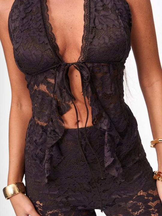 Damen Braune Dunkle Set mit Hose