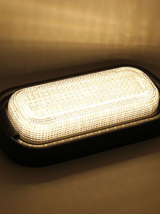 Keskor Iluminat Exterior Montat Pe Perete Led 24W Cu Lumină Alb Cald 26.5x5x13.5cm