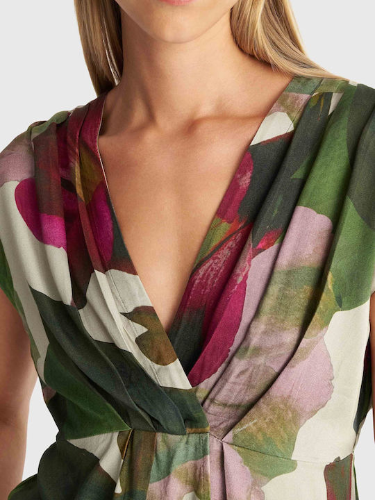 Bluză Damă Fără Mâneci Drapată Multicolor 8923725-Multicolor