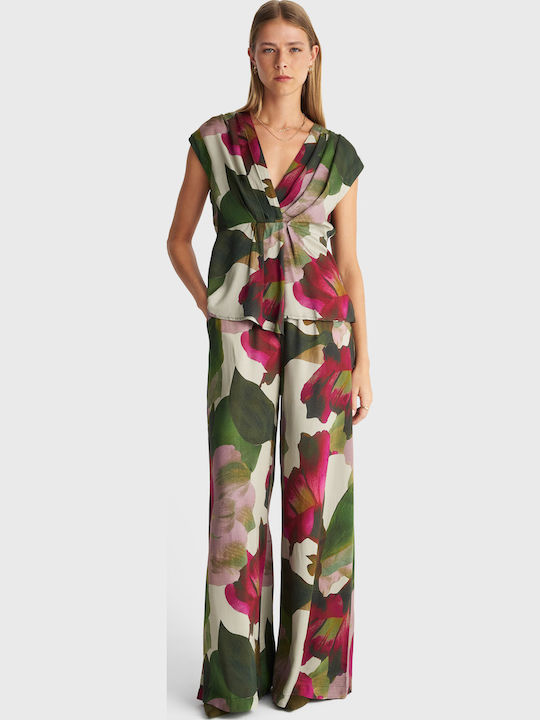 Bluză Damă Fără Mâneci Drapată Multicolor 8923725-Multicolor