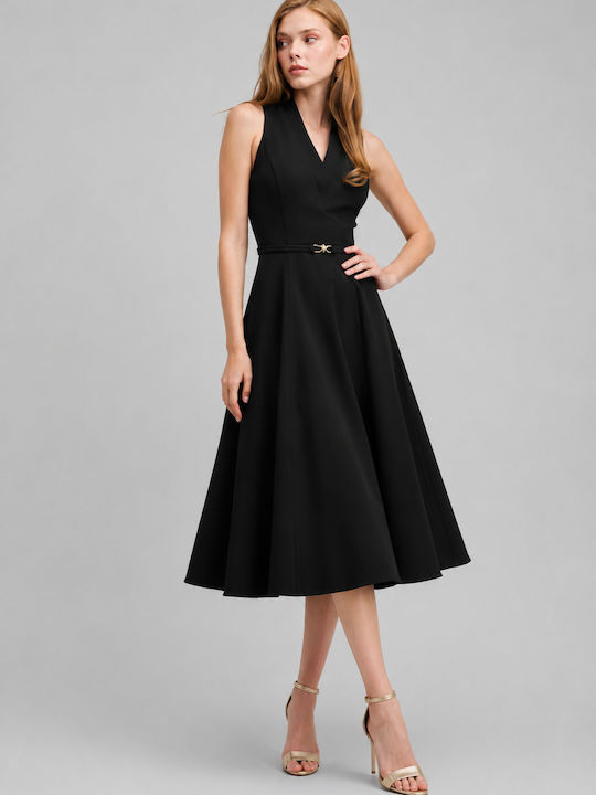 Summer Midi Evening Dress Black