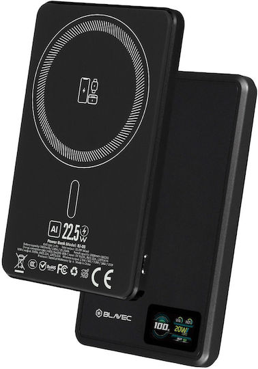 Blavec BJ-03 Ultra Slim MagSafe Power Bank 5000mAh 22.5W Schwarzes