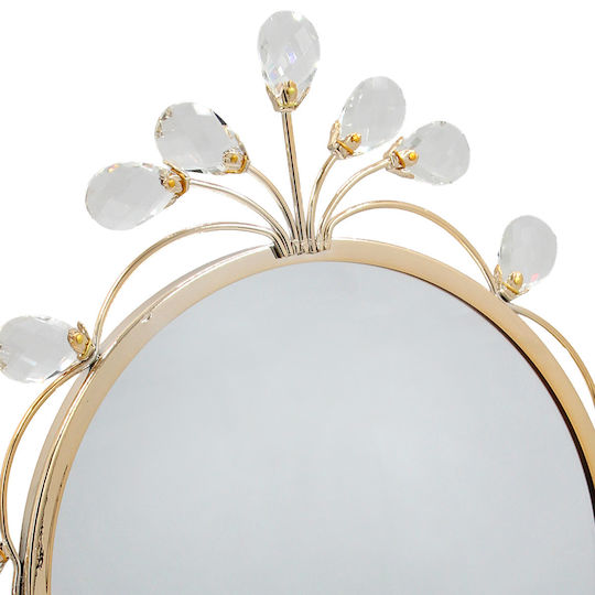 Keskor Makeup Mirror Tabletop with Light 32x43cm Gold