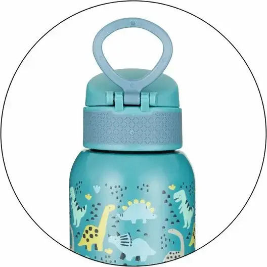 Petite & Mars Sticlă Pentru Copii Termos Dinozauri Din Oțel Inoxidabil Albastru 500ml