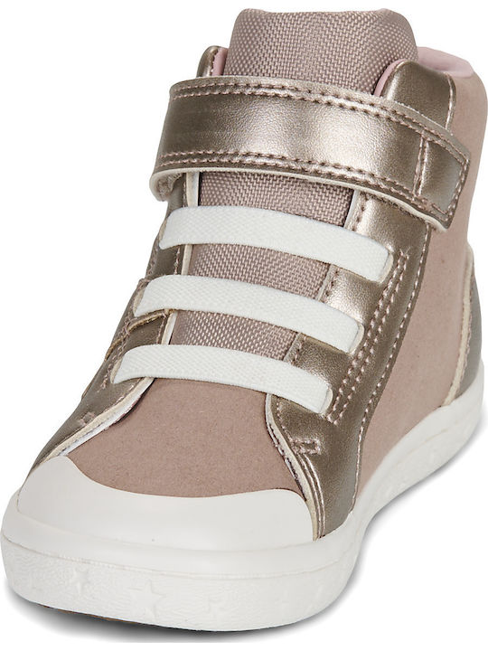 B Gisli Kids Sneakers High Anatomic with Hoop & Loop Closure Gold