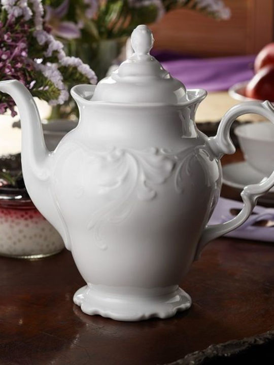 Kristoff Fiorina Tea Set with Cup Porcelain White 1200ml 27pcs