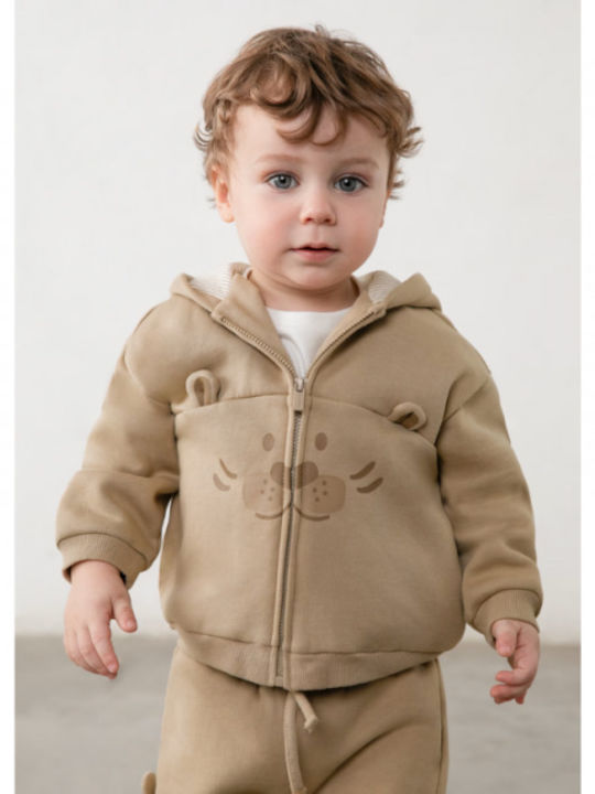 Kinder-Sweatshirt Strickjacke Beige Play