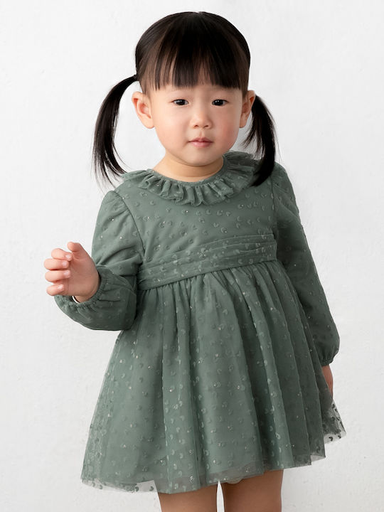 Mädchenkleid Tüll Floral Mint