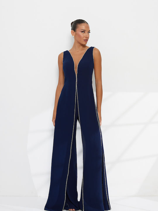 Damen Jumpsuit Blau