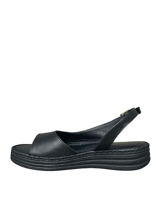 Leather Women's Anatomic Black Sandals GY-08516-1-3