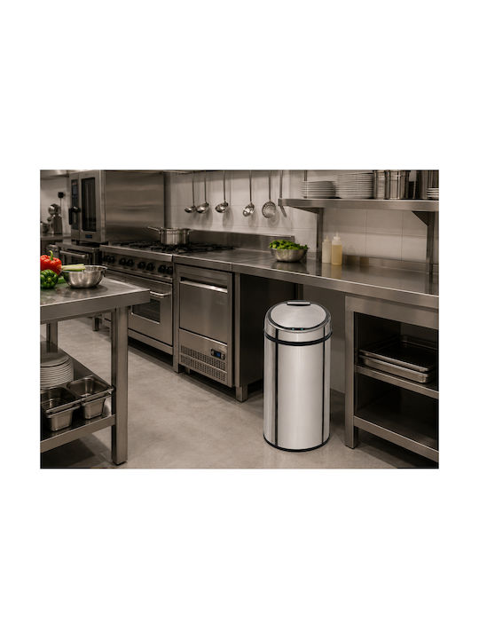 MRShome Waste Bin Made of Silver Stainless Steel 58lt