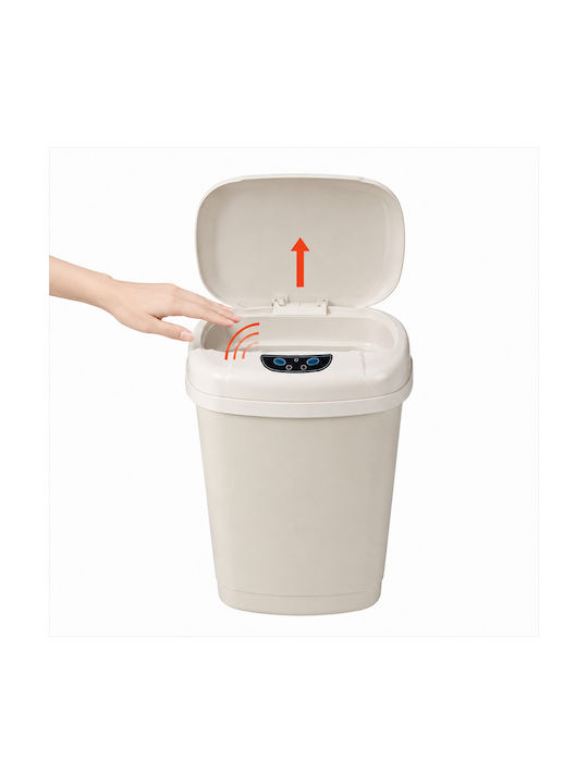 MRShome Plastic Waste Bin with Photocell White 18lt