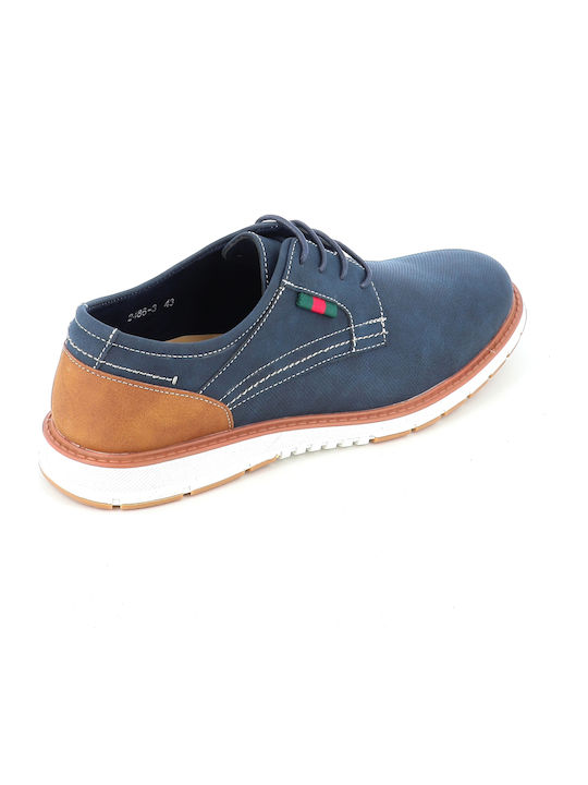 Leather Men's Casual Shoes Blue