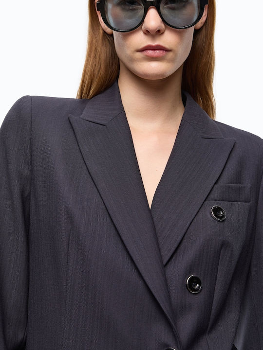 Pinko Women's Double Breasted Blazer Dark Blue