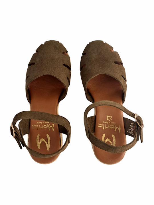Suede Sandals Khaki 1-748-26004-27X