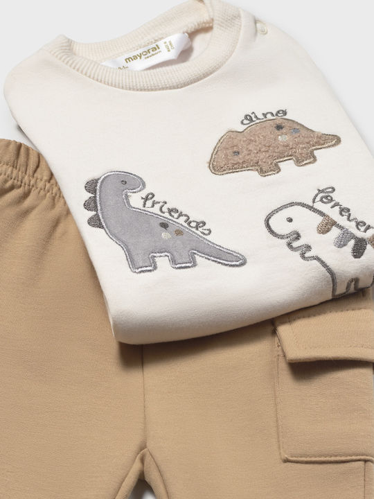 Kids Sweatpants Set Brown 4 Pieces