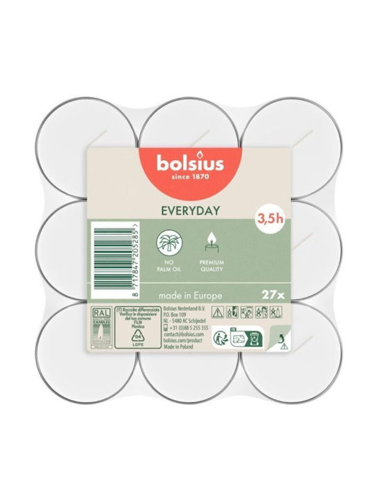 Bolsius Candles Tejas 27 Pieces White