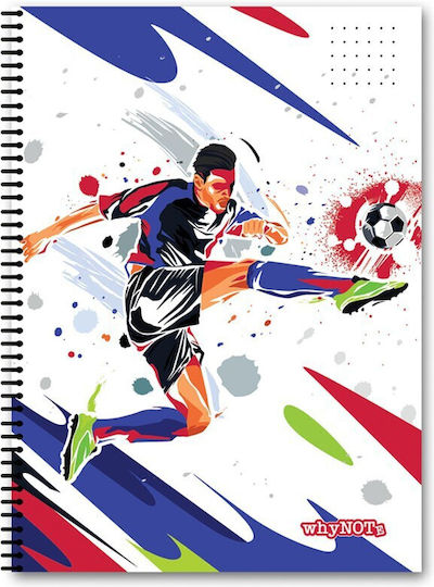 WhyNote Spirale Schulheft Geregelt B5 4 Schulfachhefte (Verschiedene Designs)