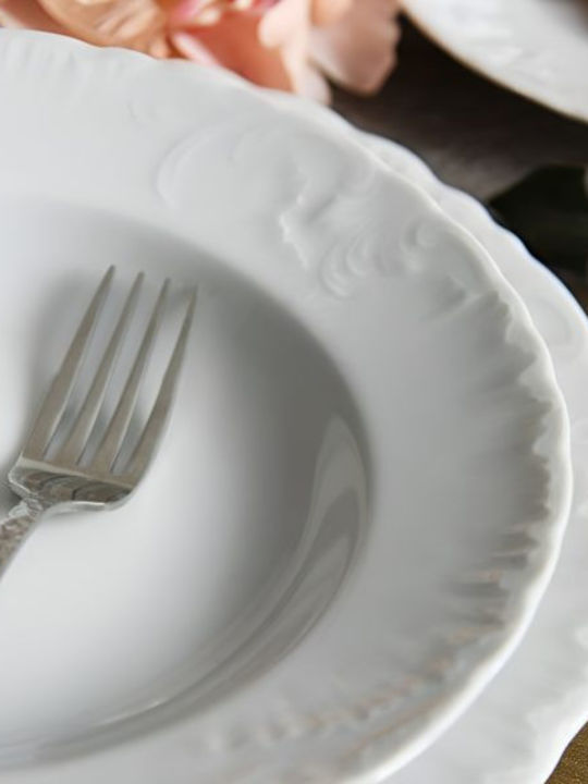 Cmielow Geschirrset aus Porzellan Weiß 88Stück