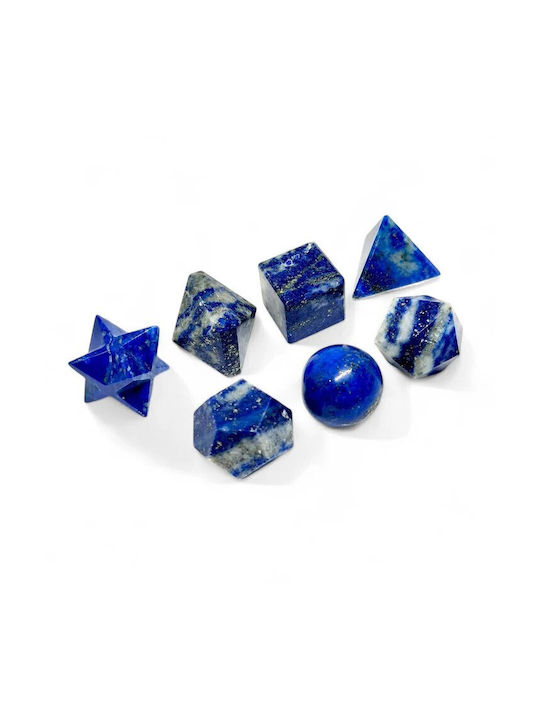 Set Sacru De Geometrie Cu Pietre Semiprețioase Lapis Lazuli 7 Bucăți