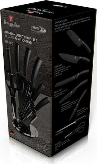 Berlinger Haus Carbon Pro Knife Set with Base from Stainless Steel 8 Pieces