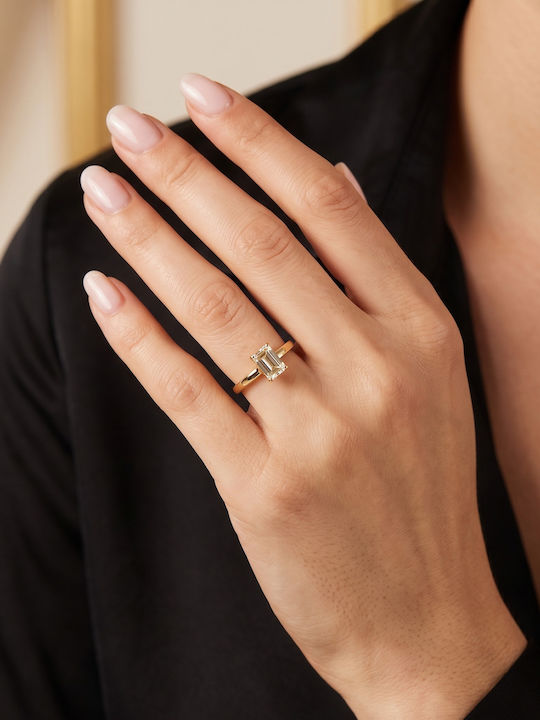 Kiriakos Gofas Single Stone Ring In 18K Gold With Diamond