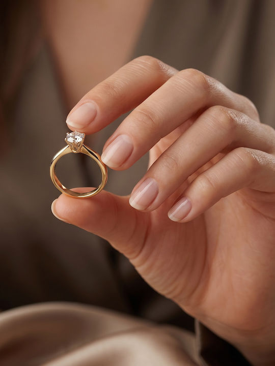 Kiriakos Gofas Single Stone Ring In 18K Gold With Diamond