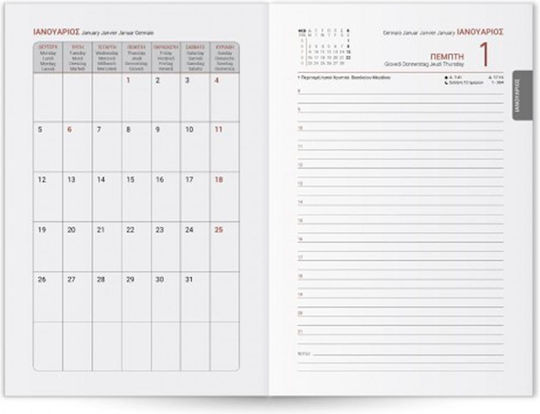 Agendă zilnică Simple 12x17 Bordo 2027